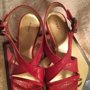 Size 5 Red  1/2” Heel Sandals
